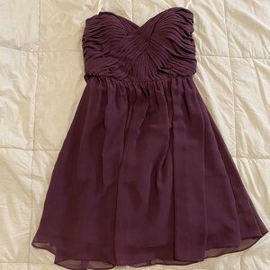 Purple Strapless Bridesmaids Dress